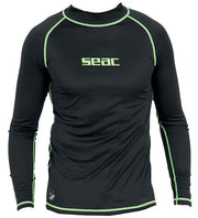 Seac T Sun Rash Vest Men' Black Long Sleeve