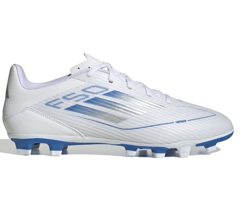 Adidas F50 Club Firm/Multi-Ground Boots White Metalic Silver