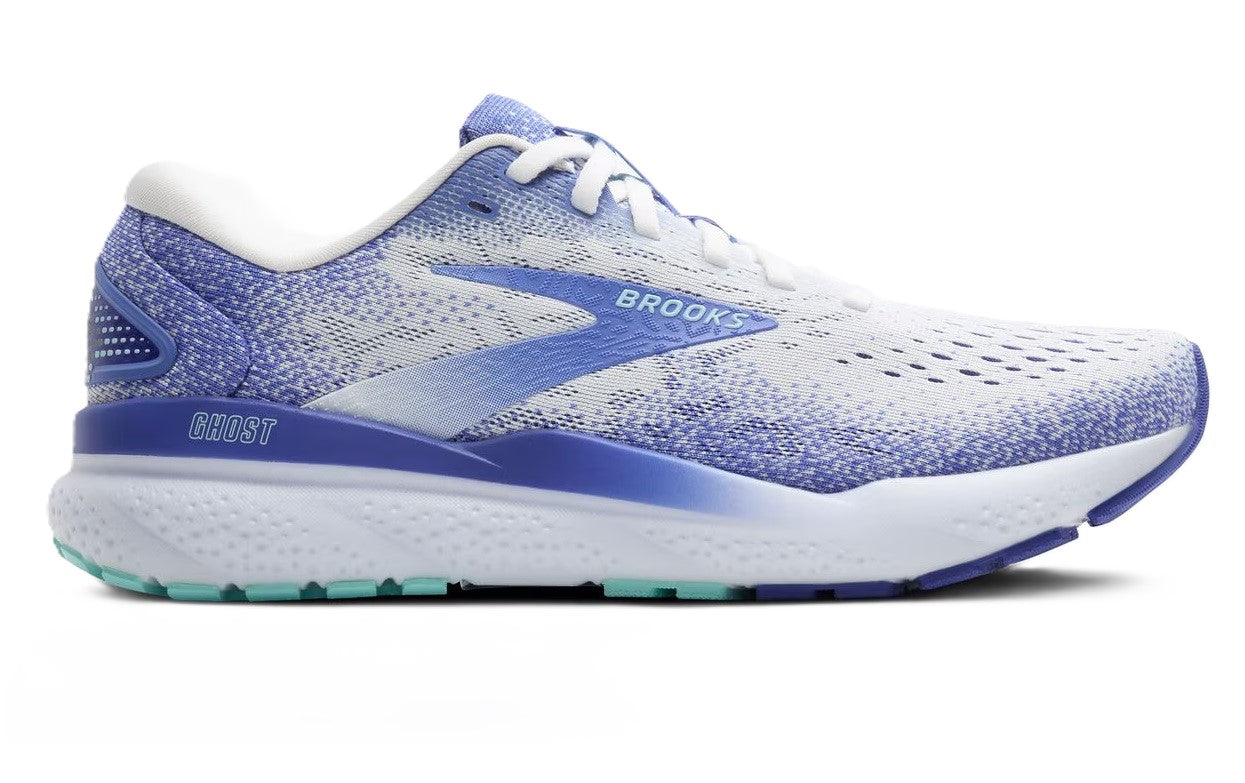 Brooks Ghost Women' Running Shoes White Amparo Blue Limpet Shell
