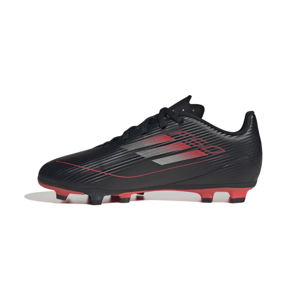 Adidas F50 Club Firm Ground Junior Boots Core Black Iron Metalic Lucid Red