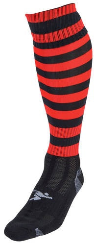Precision Pro Football Sock Hooped Black Red