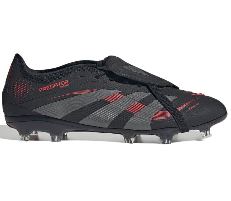 Adidas Predator Pro Firm Ground Football Boots Core Black Grey Fur Lucid Red
