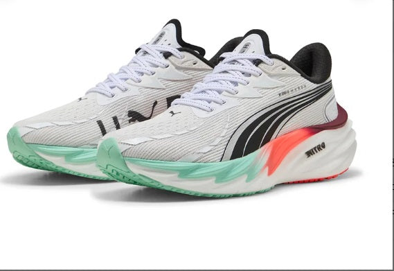 Puma Velocity Nitro Hyrox Mens Running Shoe White Mint Melt Glowing Red