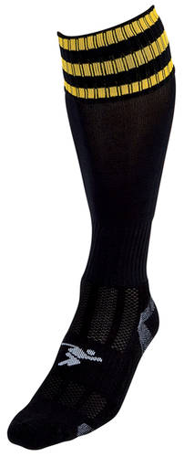 Precision Pro Football Sock Black Yellow Bars