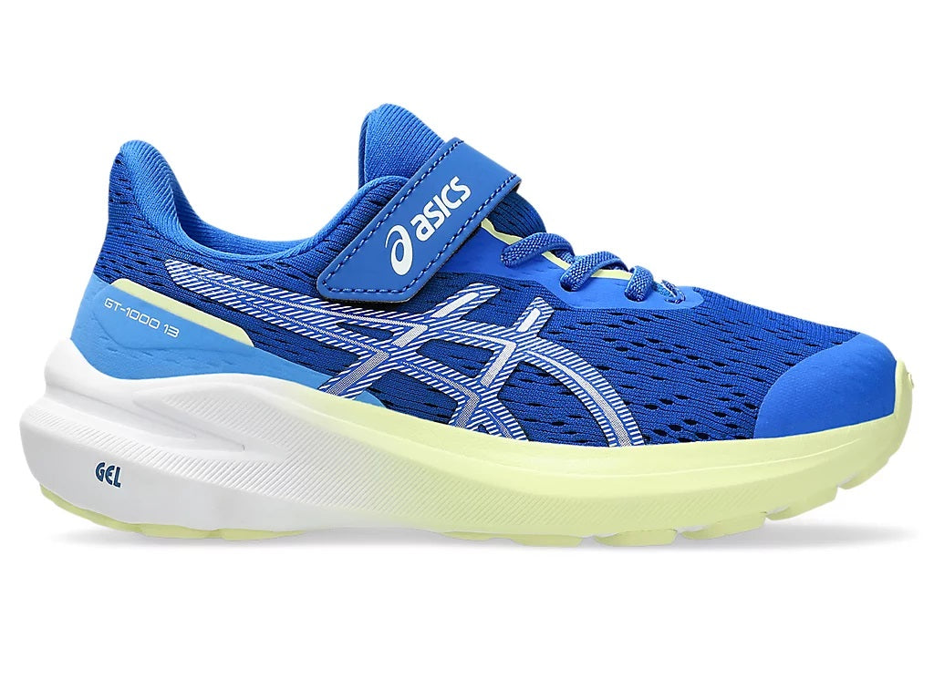 Asics GT- PS Kids Velcro Running Shoes Illusion Blue White