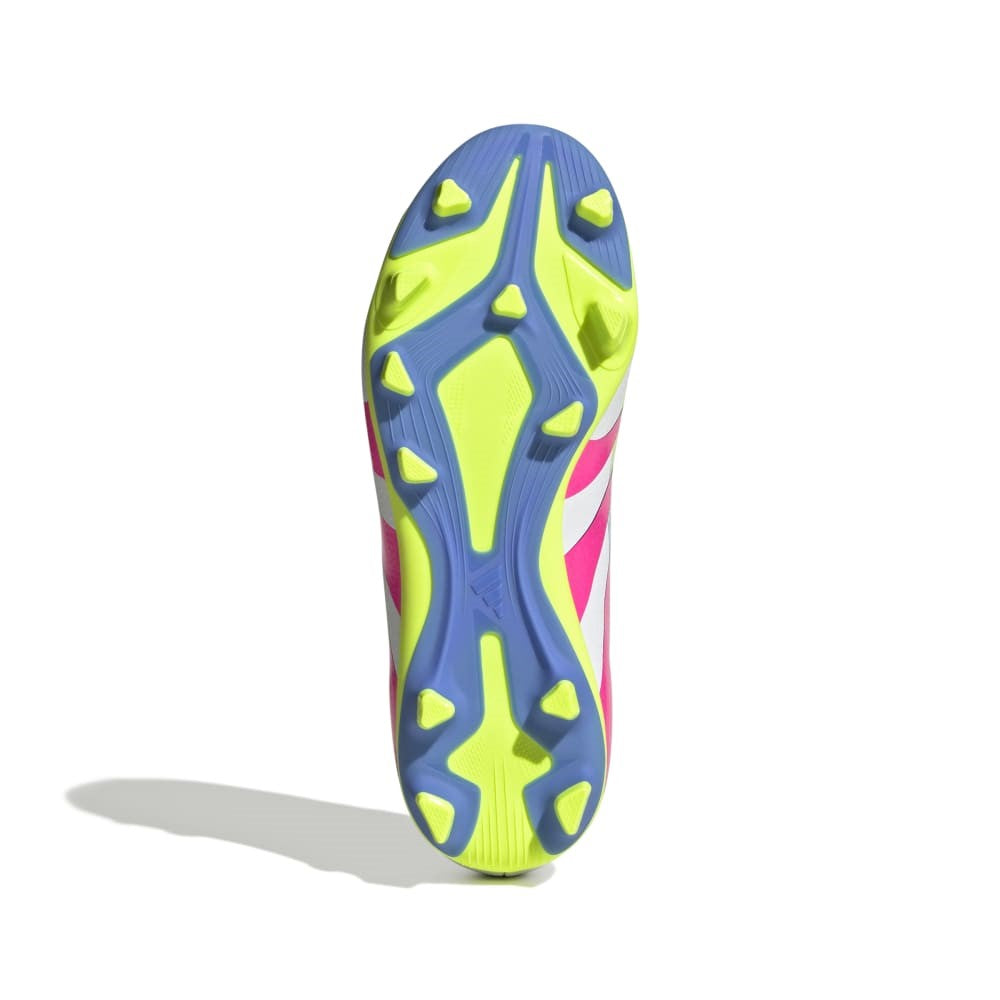 Adidas Predator Club Firm Ground Junior Football Boots White Lucid Pink Lucid Lemon