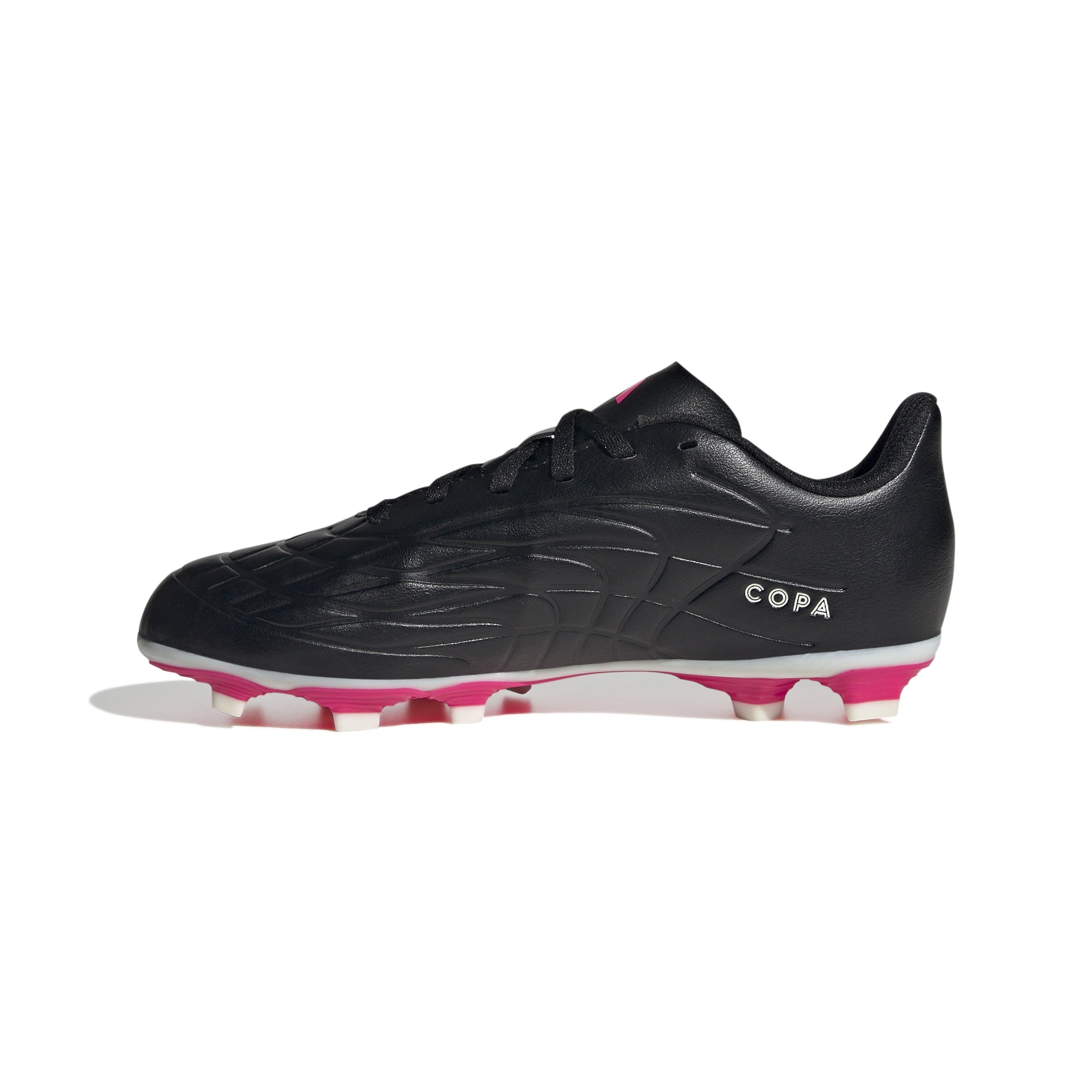 Adidas Copa.4 Firm Ground Junior Football Boots (Core Black Zero Metallic Shock Pink)