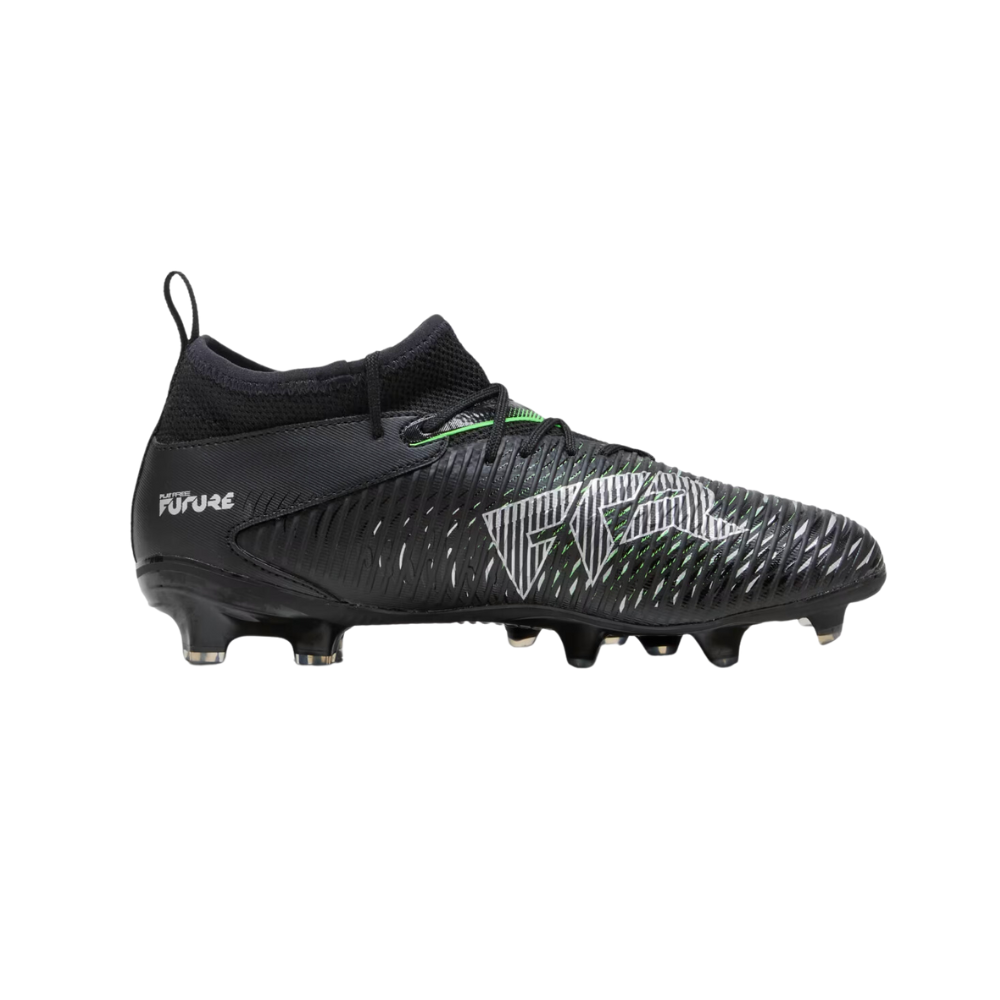 Puma Future 8 Match Firm Ground Football Boots Puma Black Grey Green (Black Grey)