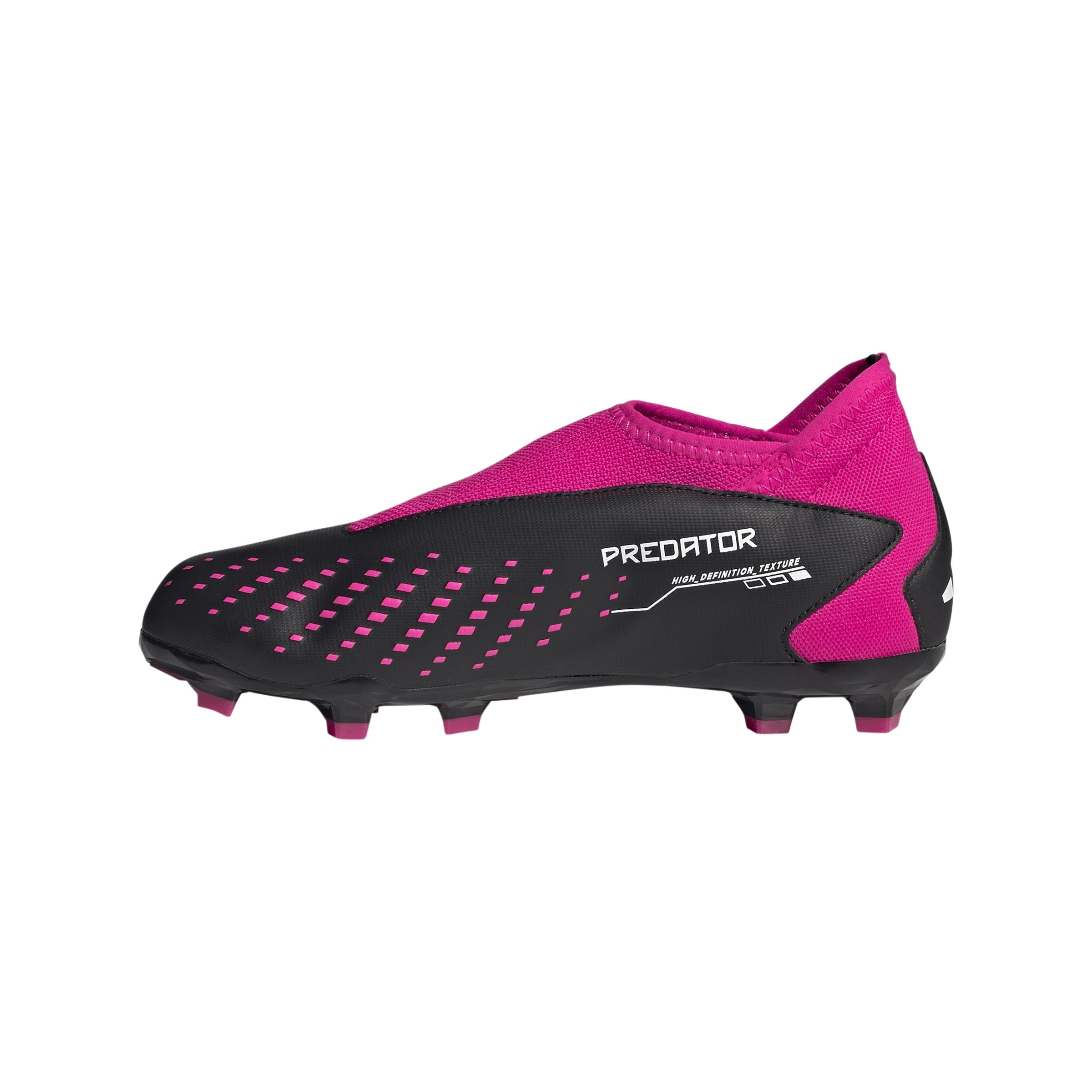 Adidas Predator Accuracy.3 Firm Ground Lace Less Junior Football Boots (Core Black White Shock Pink)