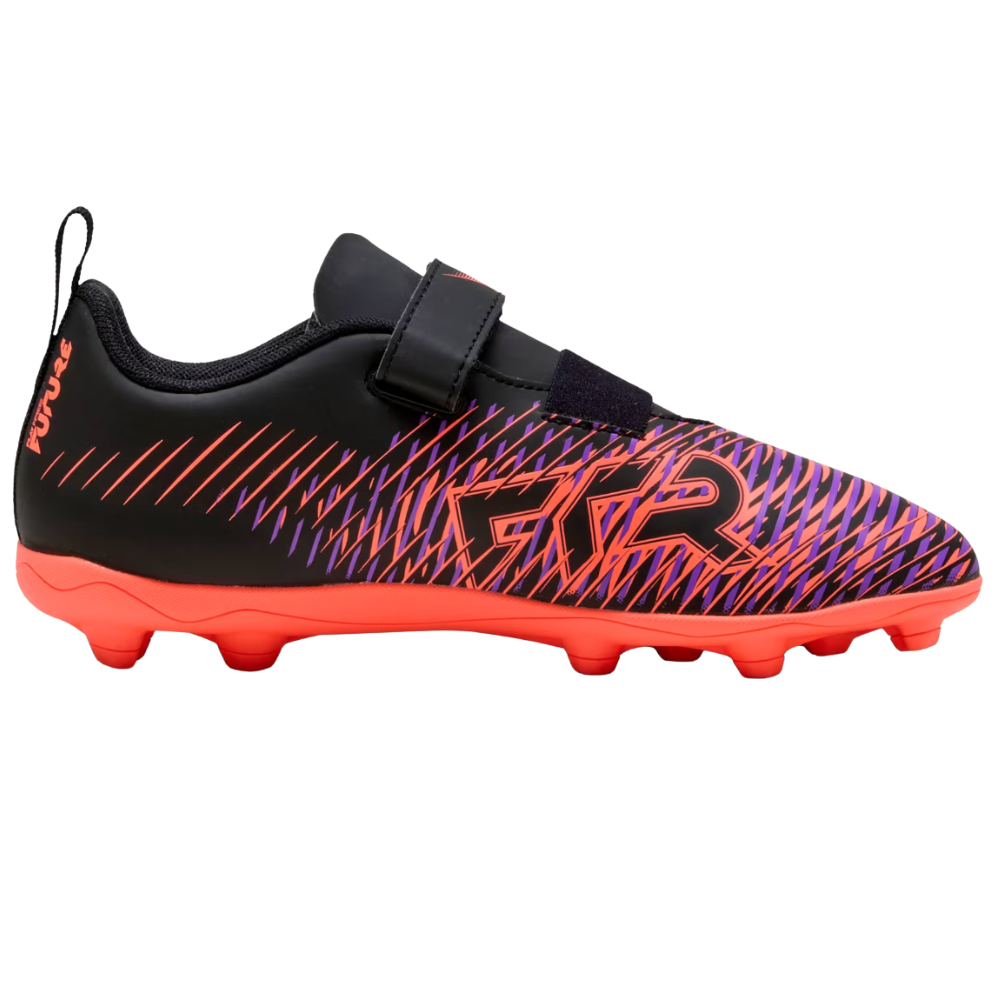Puma Future 8 Match Firm Ground Junior Football Boots Puma Black White Glowing Red (Black Multi)