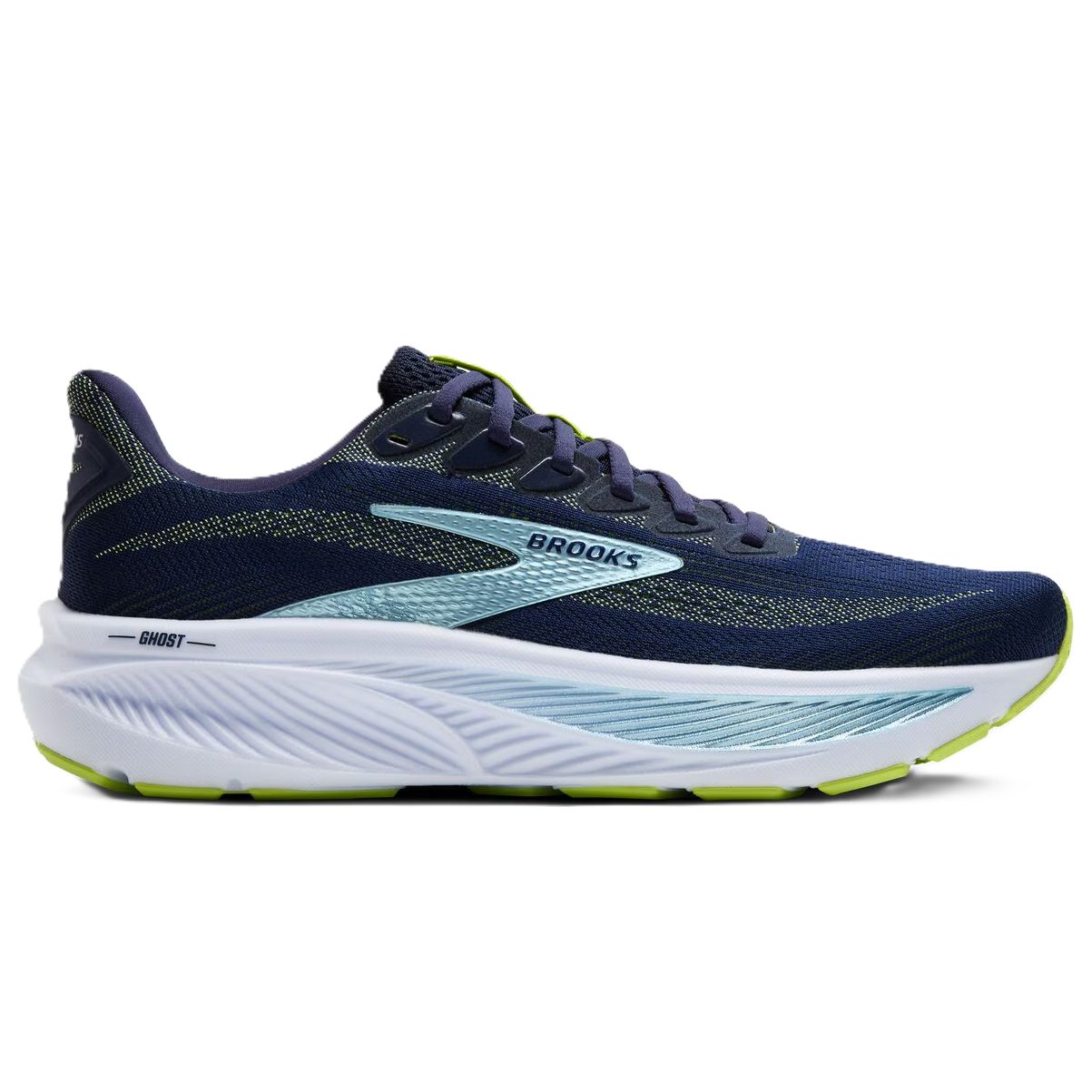 Brooks Ghost 17 Men's Running Shoes Peacoat Lime Blue