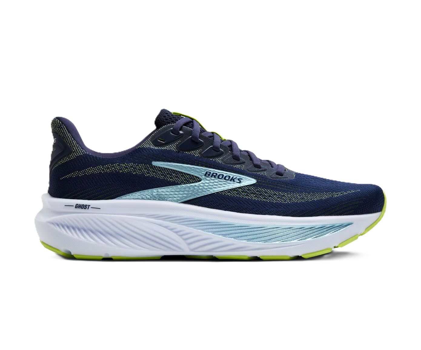 Brooks Ghost Men' Running Shoes Peacoat Lime Blue