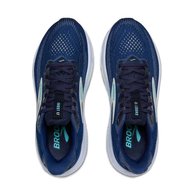 Brooks Ghost Womens Running Shoe Navy Green Turquoise