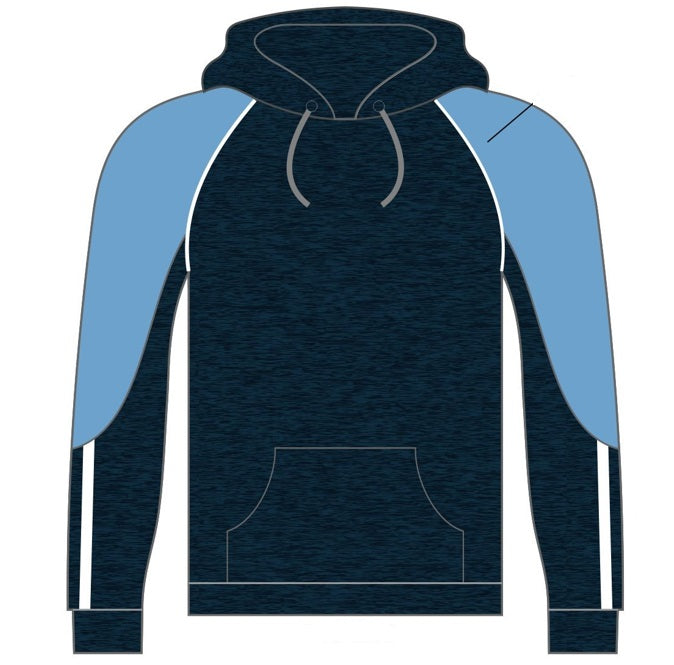 CS Poly Fleece Hoody Melange Navy Sky White