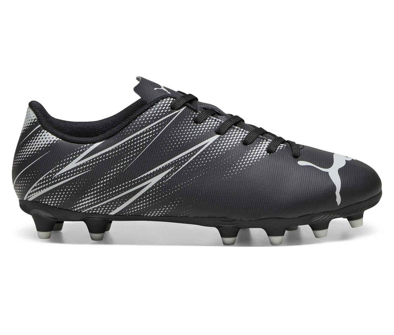Puma Attacanto Junior Firm Ground Junior Football Boots Black Silver Mist