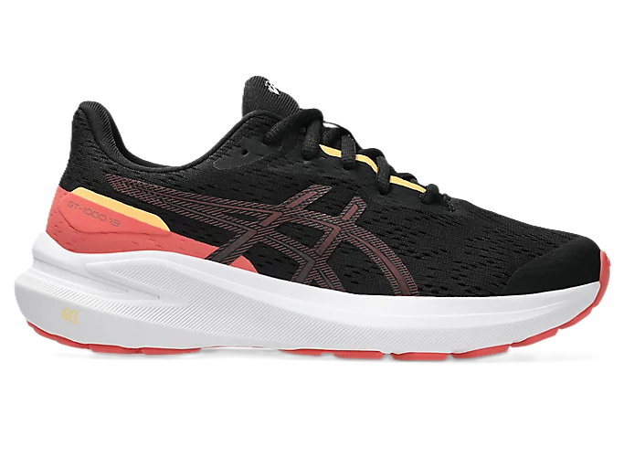 Asics GT- GS Kids Runnng Shoes Black Rubble Red