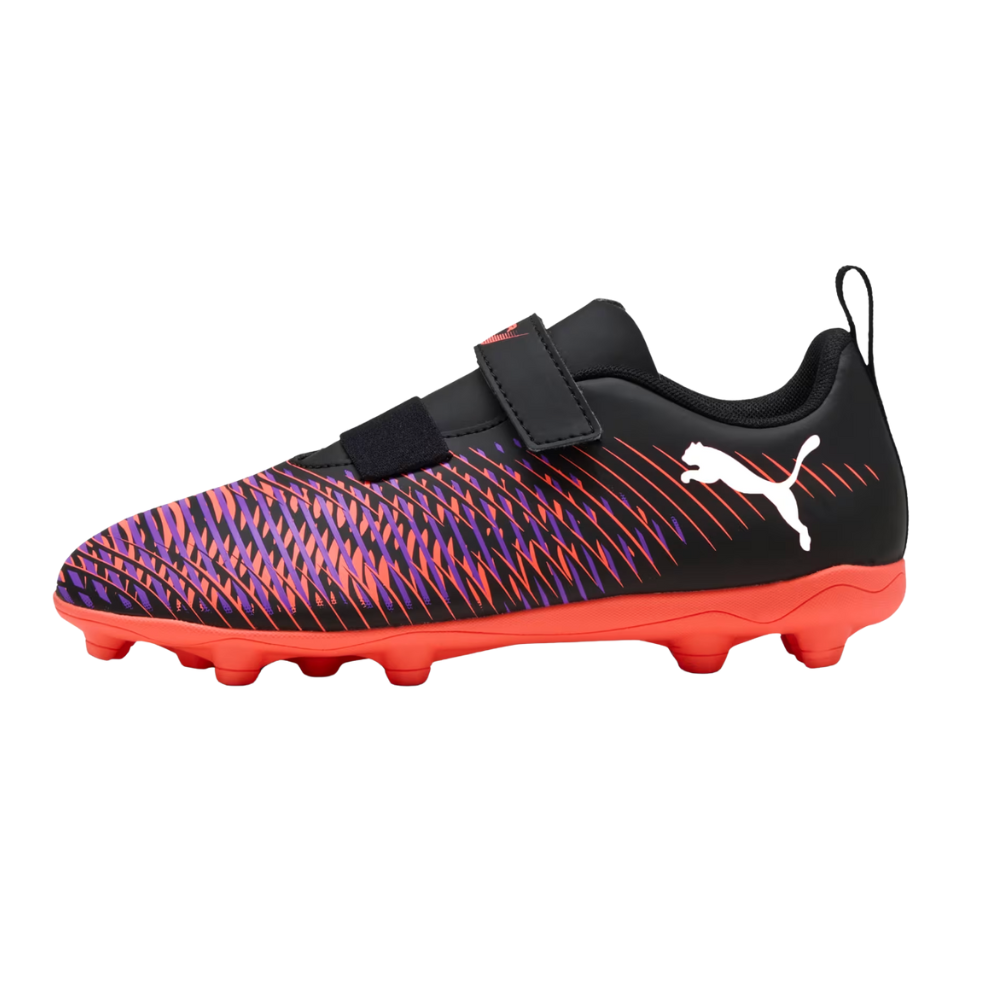 Puma Future 8 Match Firm Ground Junior Football Boots Puma Black White Glowing Red (Black Multi)