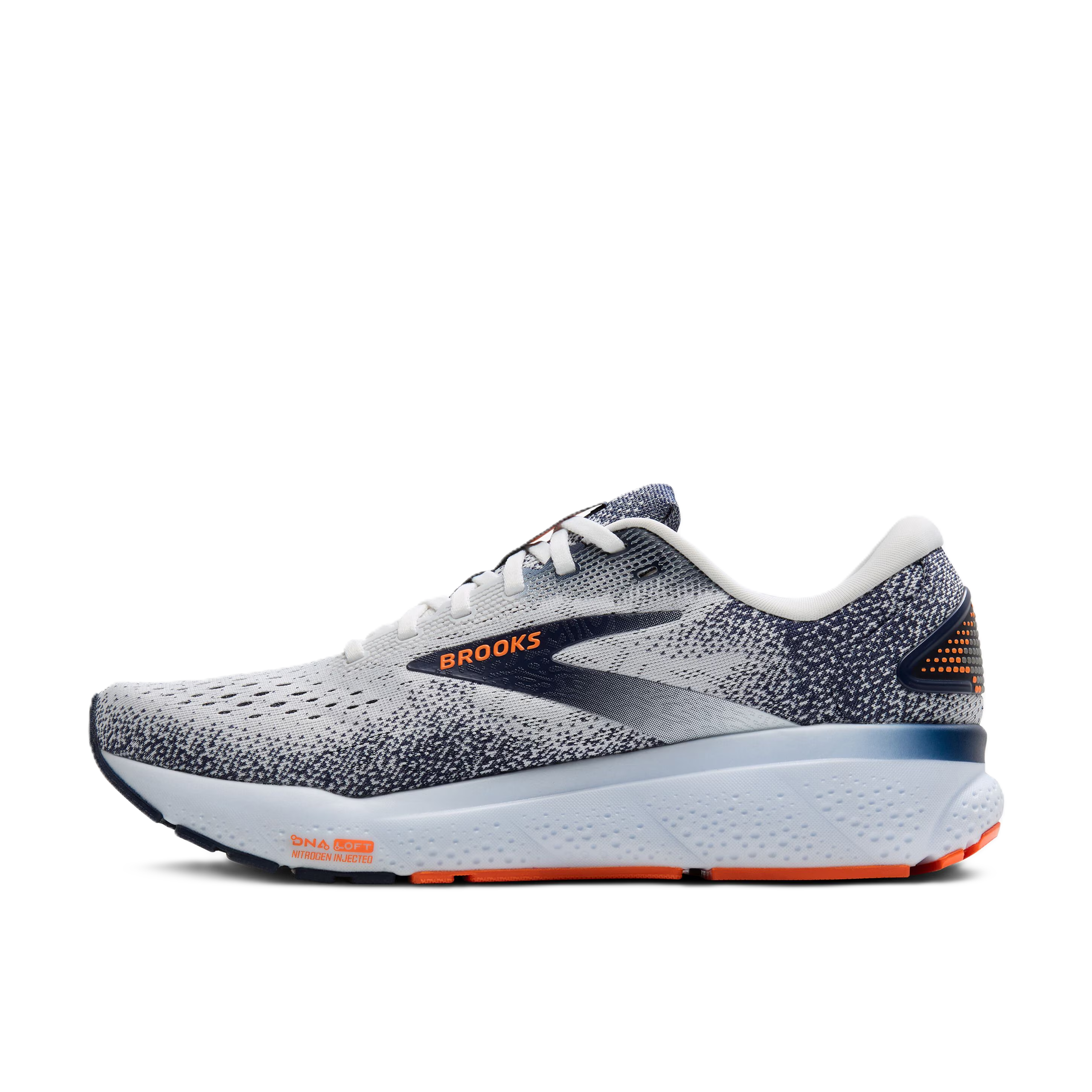 Brooks Ghost Men' Running Shoes White Peacoat Orange