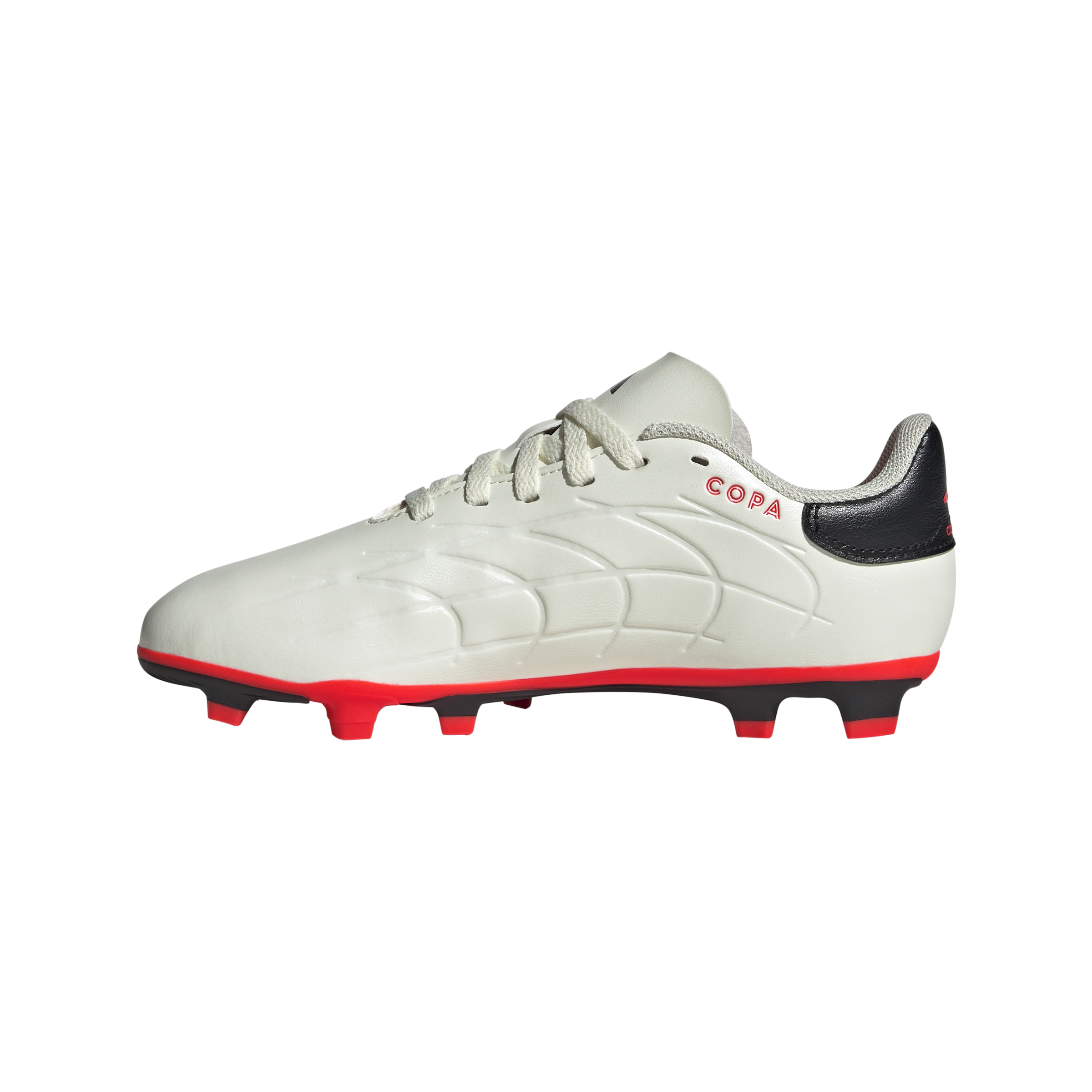 Adidas Copa Pure 2 Club Firm Ground Junior Football Boots Ivory Black Red (Ivory Black Red)