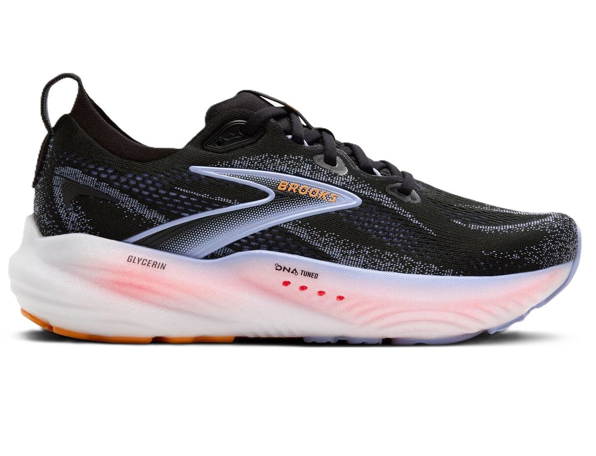 Brooks Glycerin 22 Women's Running Shoes Black Blue Heron Orange