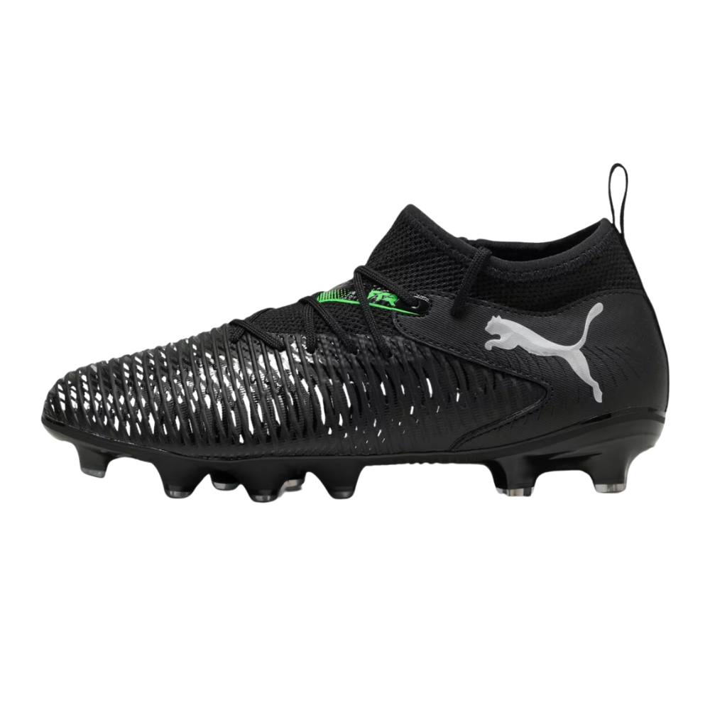 Puma Future 8 Match Firm Ground Football Boots Puma Black Grey Green (Black Grey)