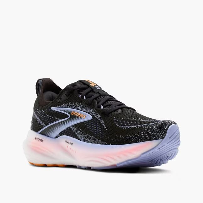 Brooks Glycerin 22 Women's Running Shoes Black Blue Heron Orange