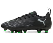 Puma Future 8 Play Firm Ground Junior Football Boots Puma Black Cool Light Gray Flou Green (Black)