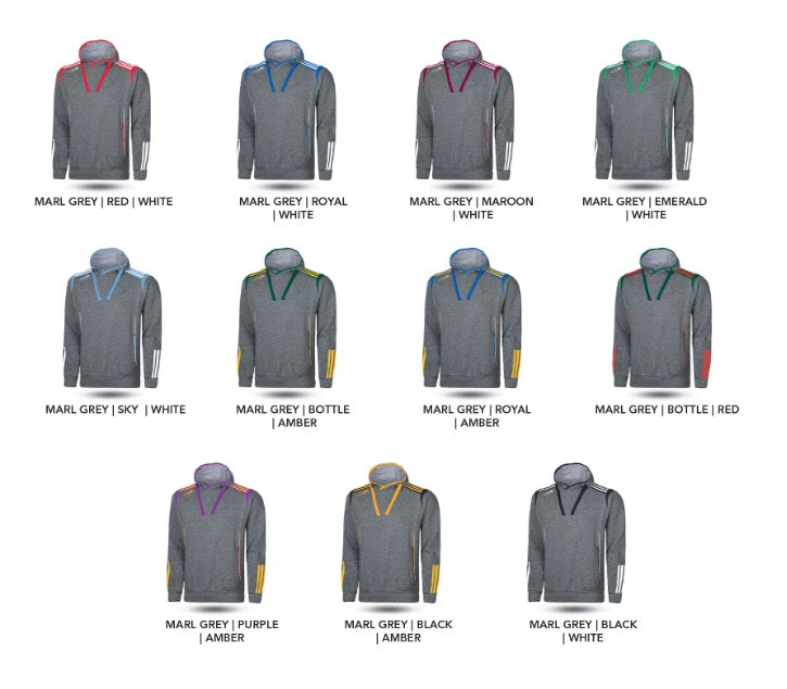 O'Neills 3 Stripe Solar Hoody (Marl Grey Bottle Red)
