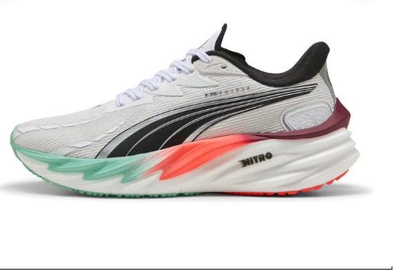 Puma Velocity Nitro Hyrox Womens Running Shoe White Mint Melt Glowing Red