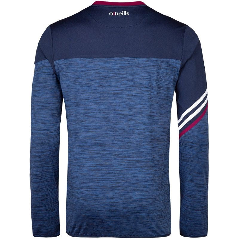 O'Neills Nevis Brushed Crew Neck (Melange Navy Maroon White)