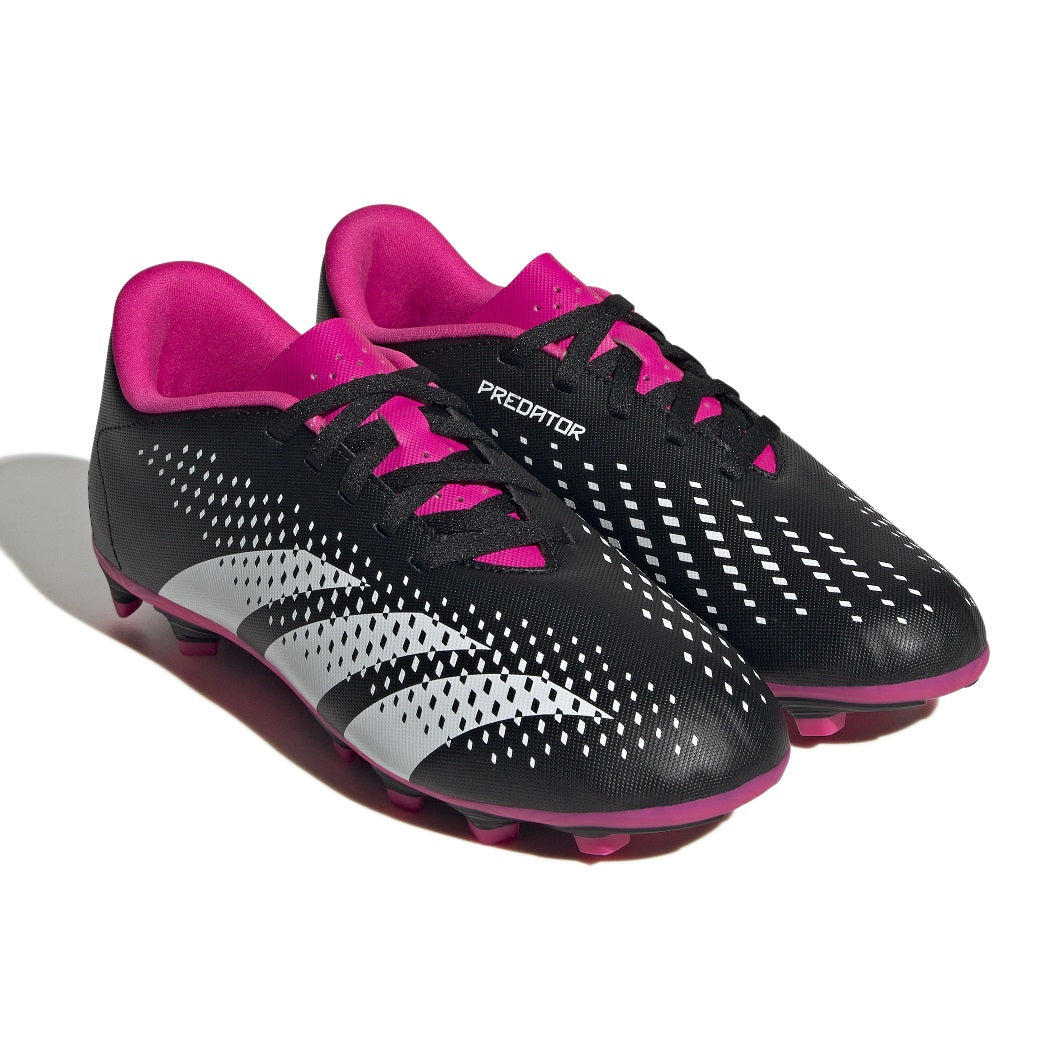 Adidas Predator Accuracy.4 Firm Ground Junior Football Boots (Black White Shock Pink)
