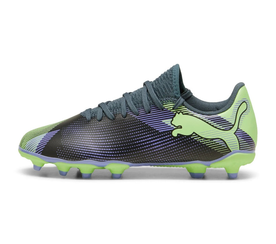 Puma Future 7 Play Firm Ground Junior Football Boots Grey Skies Elektro Purple (Grey Skies)