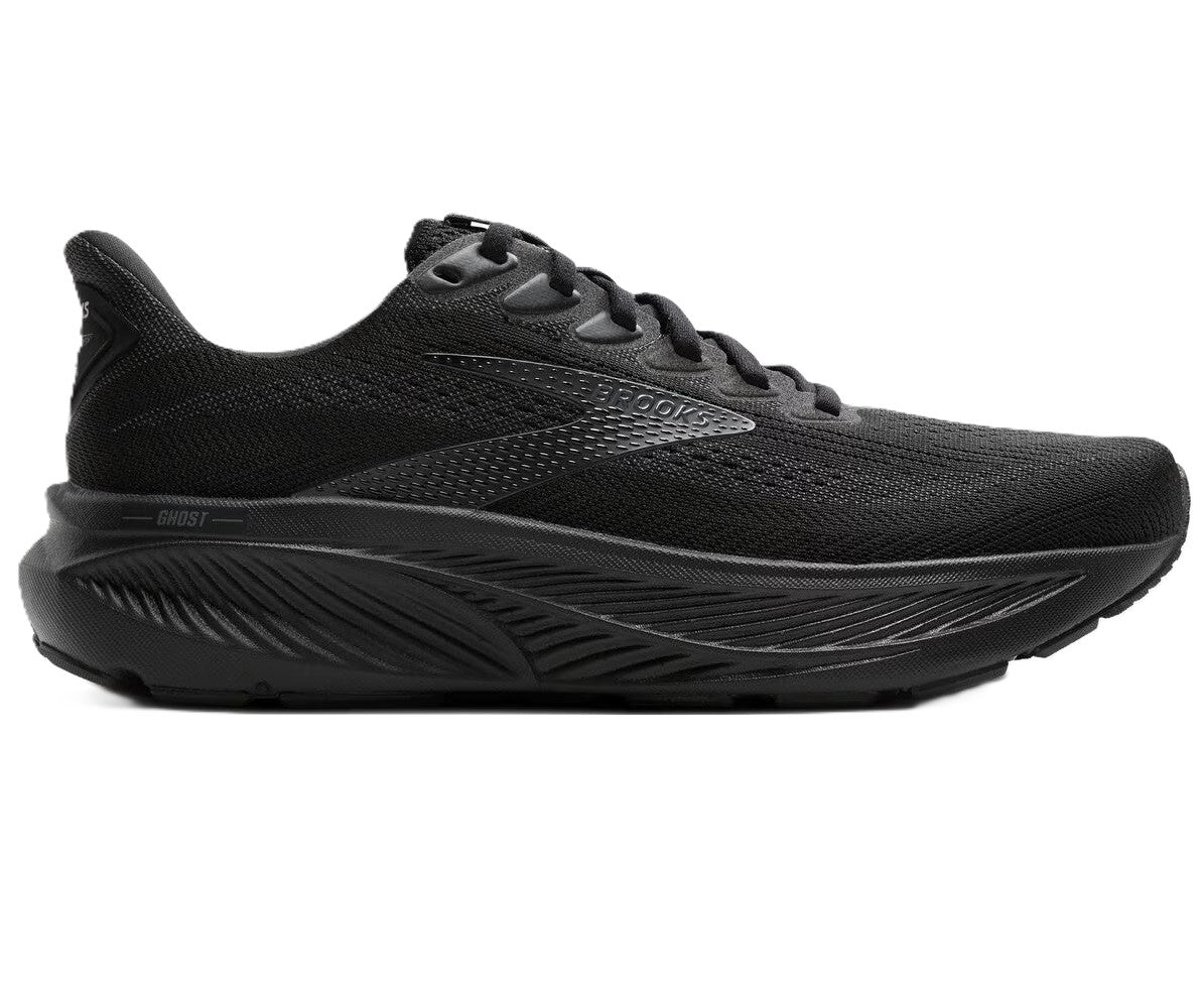 Brooks Ghost 17 Womens Running Shoe Black Black Ebony