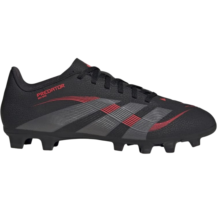 Adidas Predator Club Firm Ground Adults Football Boots Core Black Grey Lucid Red