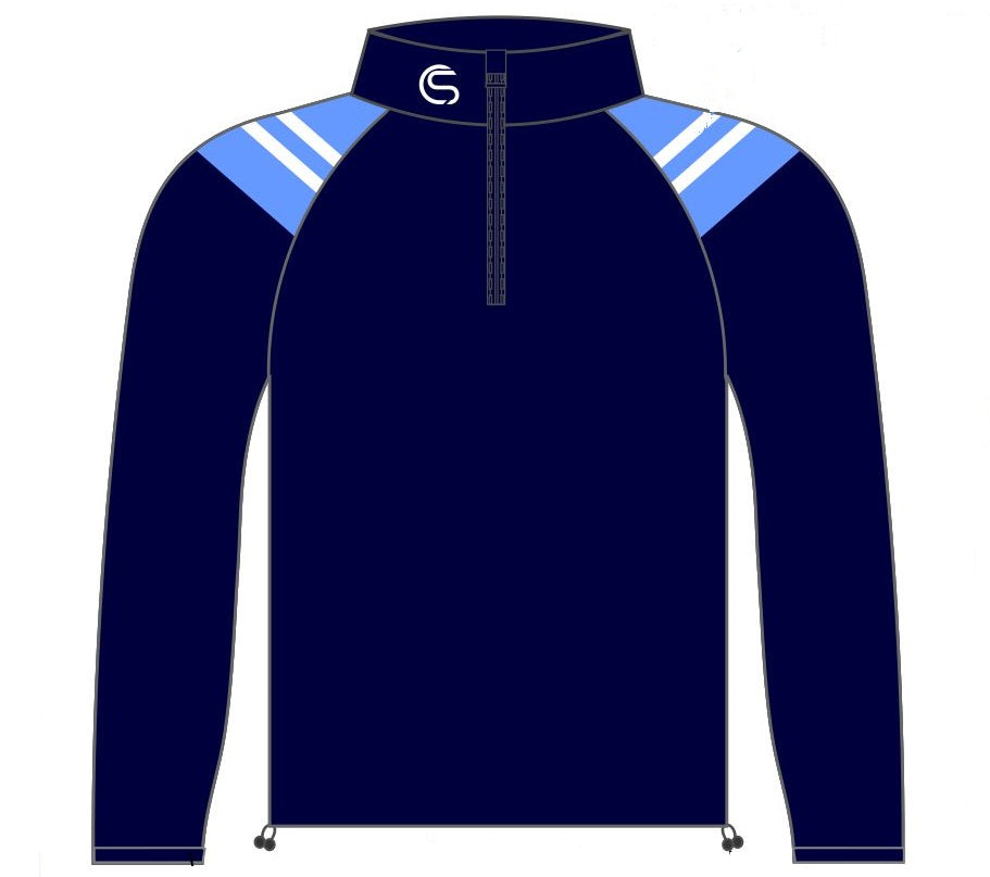 CS Club Half Zip Top Navy Sky White
