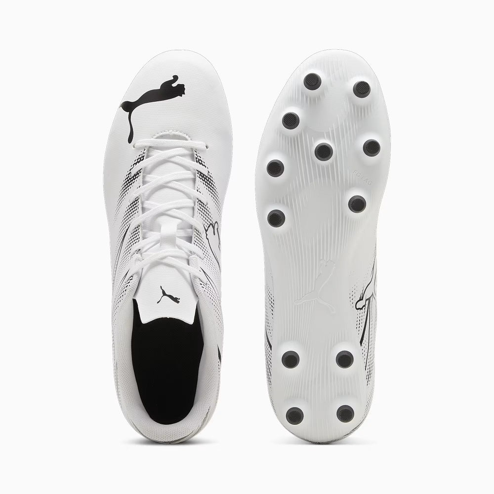 Puma Attacanto Firm Ground Junior Football Boots White Black (White Black)