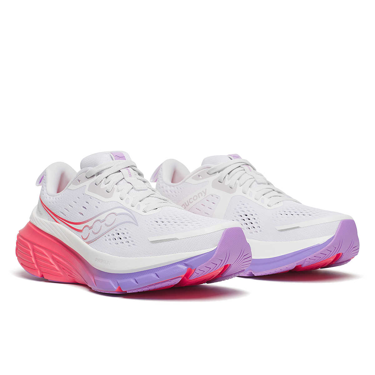 Saucony Guide 18 Womens Running Shoes White Crocus