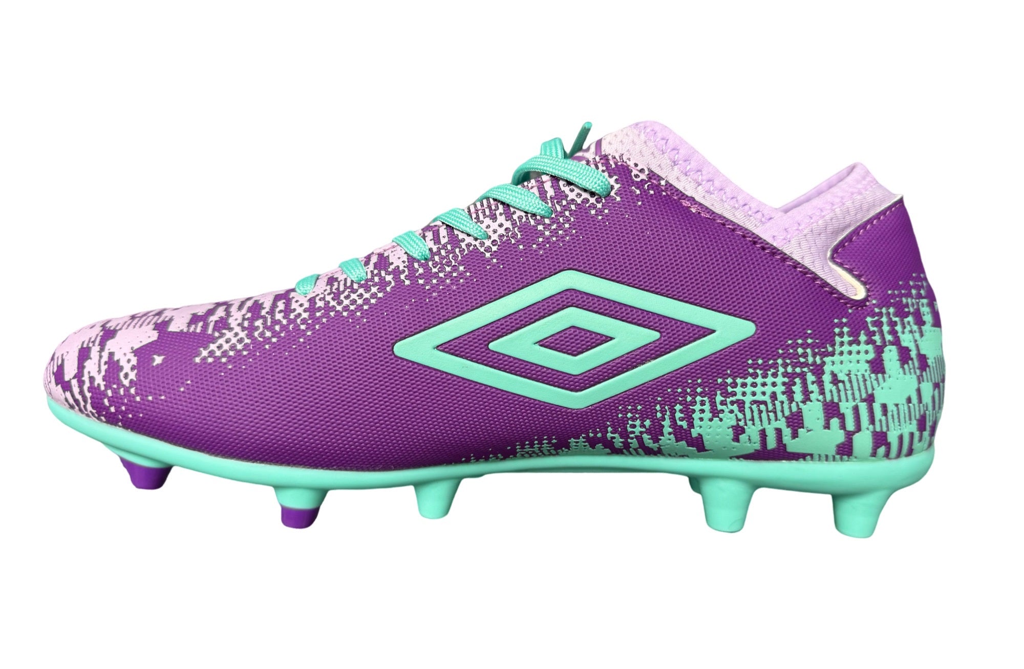 Umbro Formation II Firm Ground Junior Football Boots Purple Green (Purple Green)