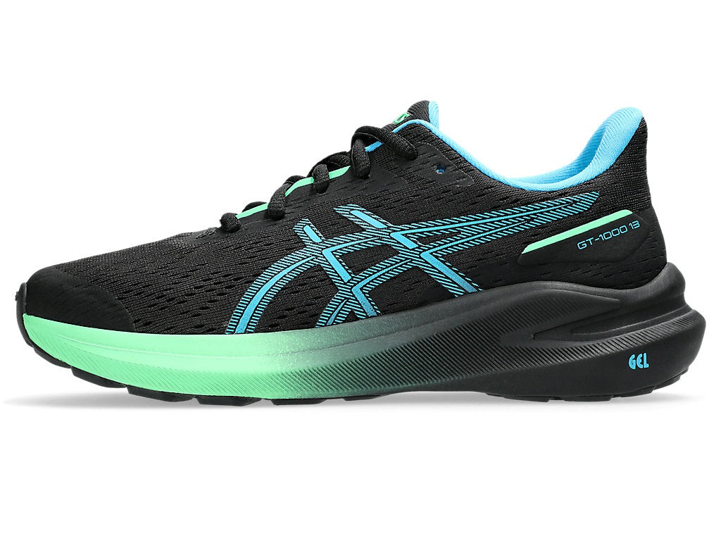 Asics GT- GS Kids Running Shoes Black Digital Aqua