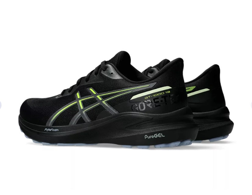 Asics GT-1000 13 GTX Men's Trail Running Shoes Black Safety Yellow Size