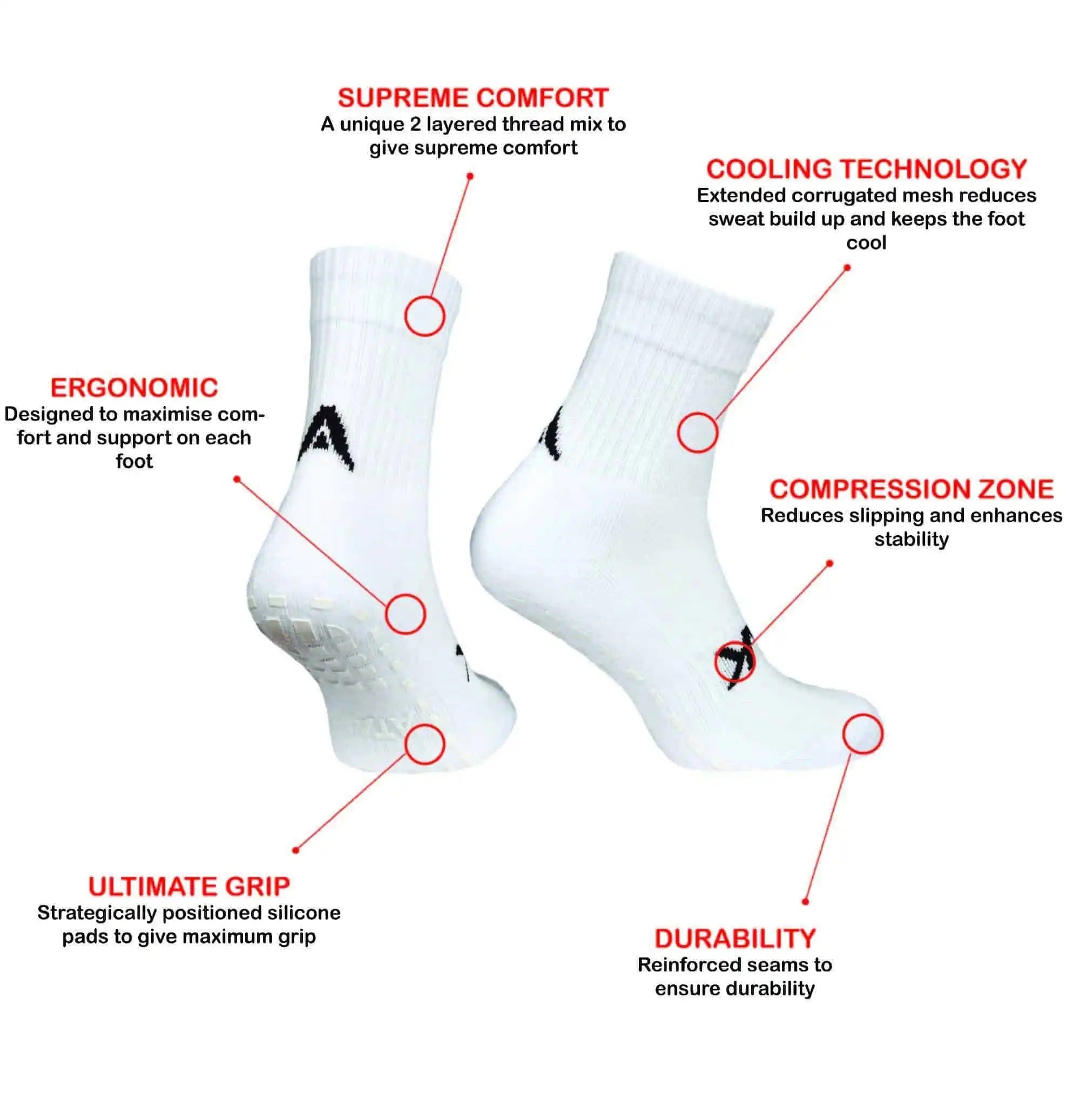 Atak Gripzlite Pro Mid Leg - White