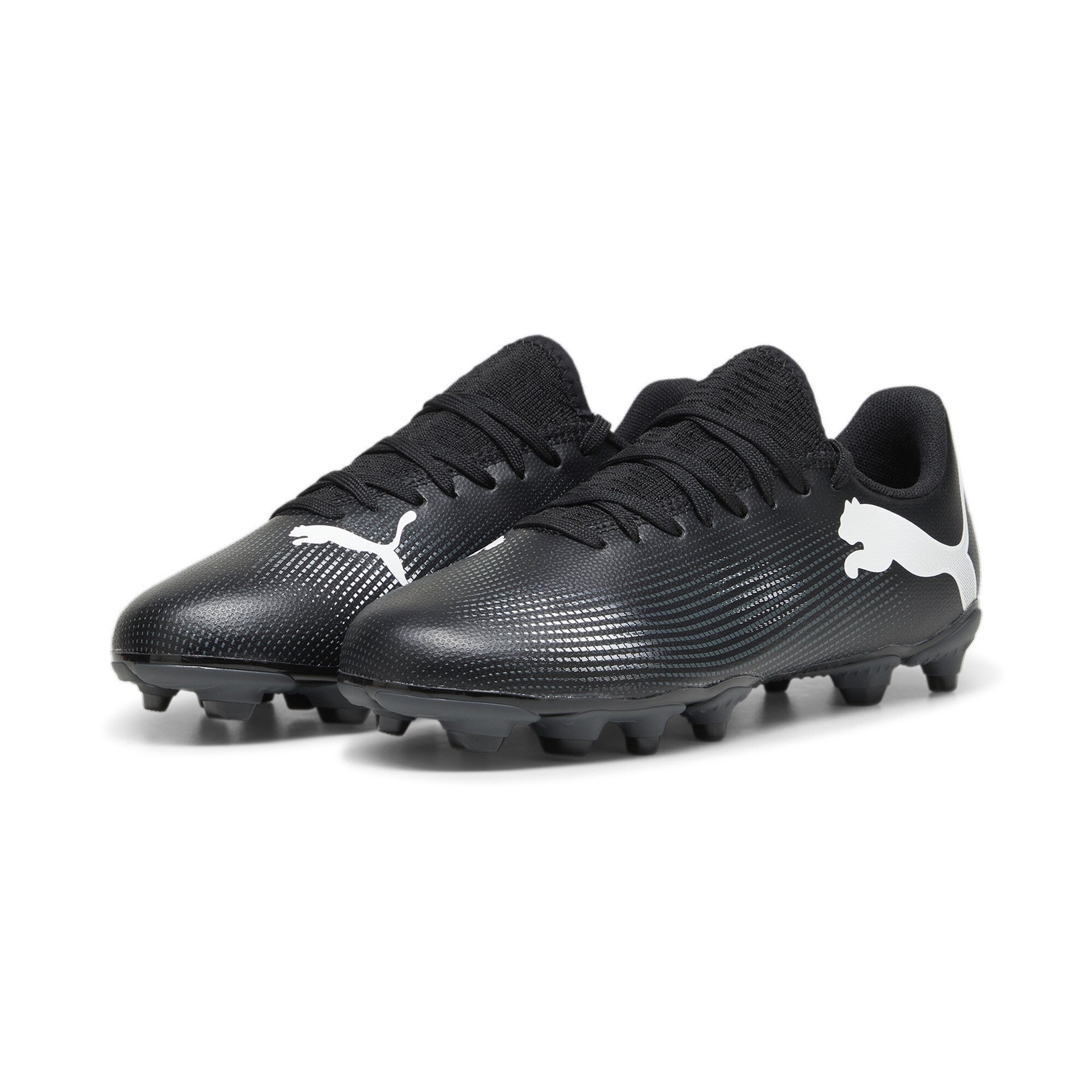 Puma Future 7 Play Firm Ground Junior Football Boots White Black White (Black White)