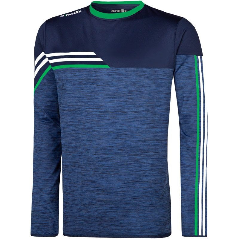 O'Neills Nevis Brushed Crew Neck (Melange Navy Green White)