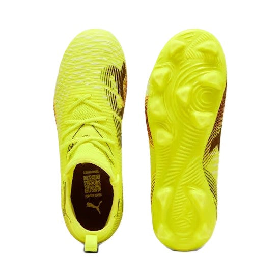 Puma Future 8 Match Firm Ground Junior Football Boots Yellow Alert Puma Black (Yellow Black)