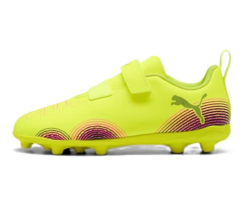 Puma Future 8 Play Velcro Firm Ground Junior Football Boots Yellow Alert Puma Black (Yellow Black)