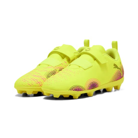 Puma Future 8 Play Velcro Firm Ground Junior Football Boots Yellow Alert Puma Black (Yellow Black)