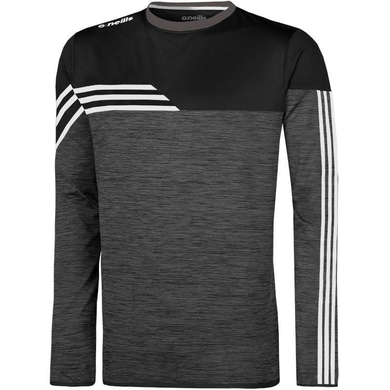 O'Neills Nevis Brushed Crew Neck (Melange Black Black White)