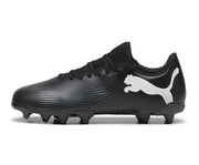 Puma Future 7 Play Firm Ground Junior Football Boots White Black White (Black White)