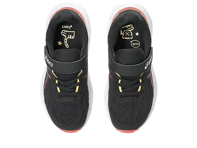 Asics GT- PS Kids Velcro Running Shoes Black Rubble Red