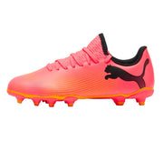 Puma Future 7 Play Firm Ground Junior Football Boots Sunset Glow Puma Black Sun Stream (Sunset Glow)